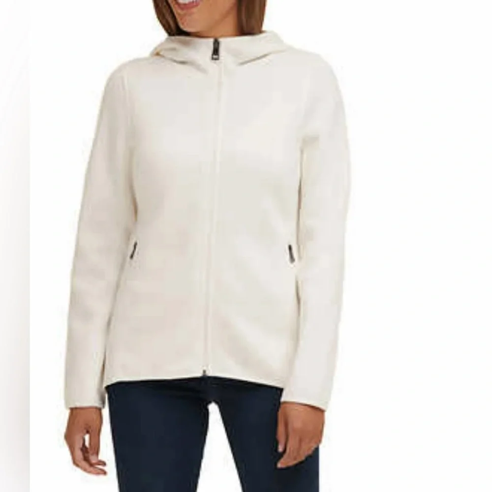 Andrew Marc Women's Cozy Hi-Low Soft Fleece Hooded Jacket Full Zip Hoodie